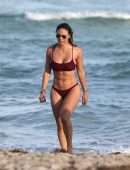 Jessica Ledon in Black Bikini on Miami Beach