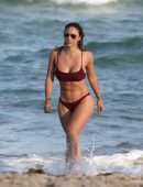 Jessica Ledon in Black Bikini on Miami Beach