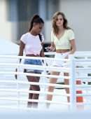 Josephine Skriver and Jasmine Tookes at Victoria's Secret Photoshoot in Miami