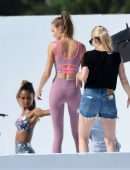 Josephine Skriver and Jasmine Tookes at Victoria's Secret Photoshoot in Miami