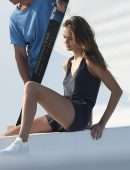 Josephine Skriver and Jasmine Tookes at Victoria's Secret Photoshoot in Miami