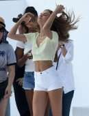 Josephine Skriver and Jasmine Tookes at Victoria's Secret Photoshoot in Miami