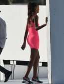 Josephine Skriver and Jasmine Tookes at Victoria's Secret Photoshoot in Miami