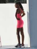 Josephine Skriver and Jasmine Tookes at Victoria's Secret Photoshoot in Miami