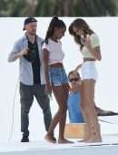 Josephine Skriver and Jasmine Tookes at Victoria's Secret Photoshoot in Miami