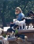 Lucy Hale at a Dog Park in Los Angeles