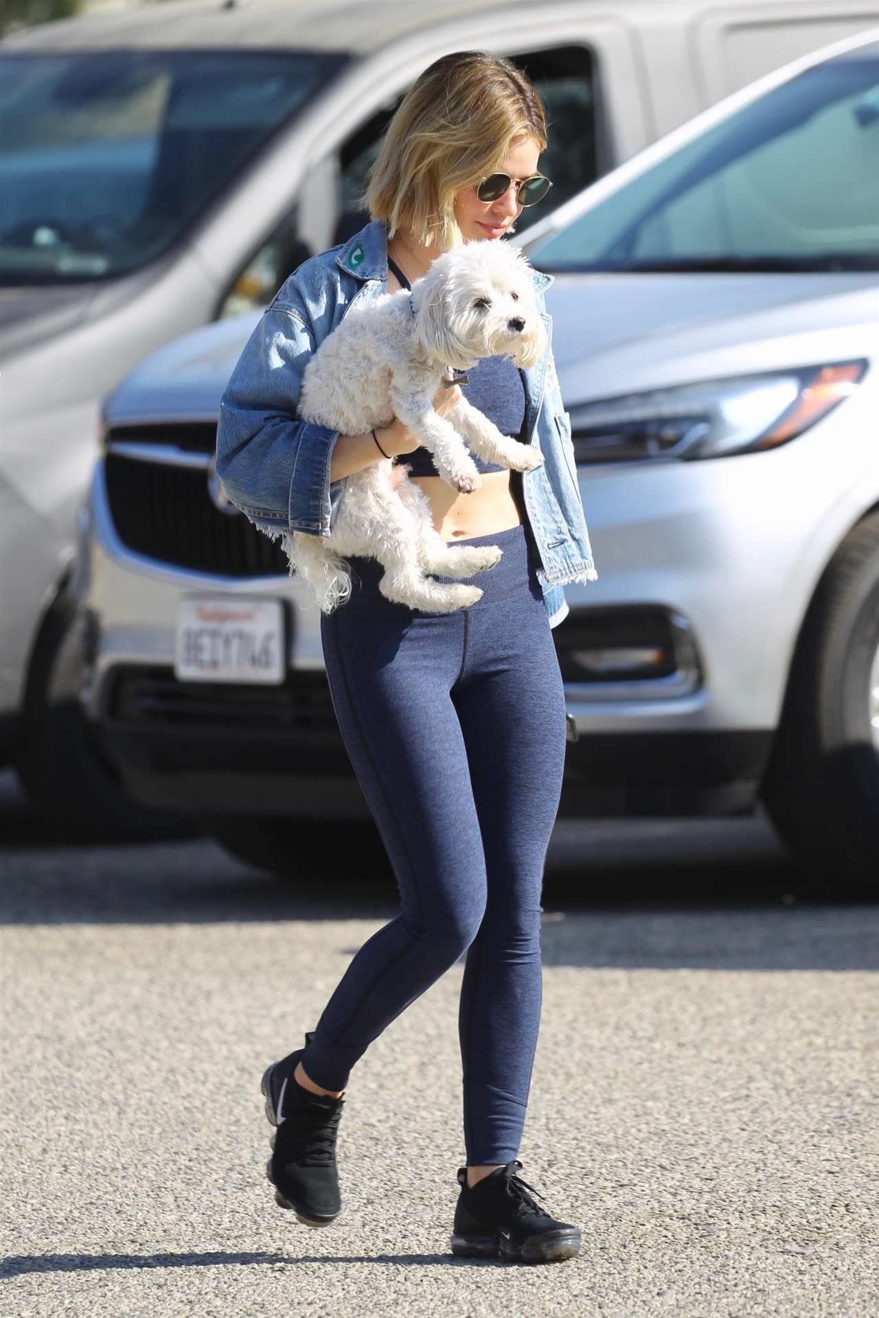 Lucy Hale at a Dog Park in Los Angeles