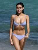 Madison Beer in Lavender Bikini at the Beach in Miami