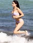 Madison Beer in Lavender Bikini at the Beach in Miami
