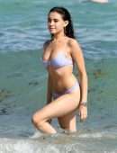 Madison Beer in Lavender Bikini at the Beach in Miami