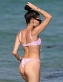 Madison Beer in Bikini with Dog at Beach in Miami