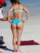 Maria Jade Booty in Blue Bikini at the Beach in Miami