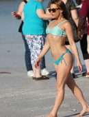 Maria Jade Booty in Blue Bikini at the Beach in Miami