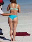 Maria Jade Booty in Blue Bikini at the Beach in Miami