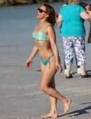 Maria Jade Booty in Blue Bikini at the Beach in Miami