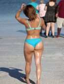 Maria Jade Booty in Blue Bikini at the Beach in Miami