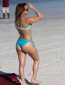 Maria Jade Booty in Blue Bikini at the Beach in Miami