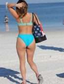 Maria Jade Booty in Blue Bikini at the Beach in Miami