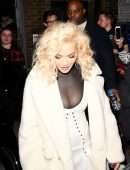 Rita Ora Cleavage at Notting Hill Arts Club in London
