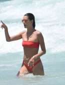 Alessandra Ambrosio in Red Bikini at a Beach in Brazil