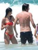 Alessandra Ambrosio in Red Bikini at a Beach in Brazil