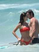 Alessandra Ambrosio in Red Bikini at a Beach in Brazil