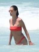Alessandra Ambrosio in Red Bikini at a Beach in Brazil