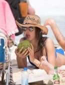 Alessandra Ambrosio in Blue Bikini on the Beach in Florianopolis