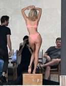 EXCLUSIVE: Victoria's Secret models Elsa Hosk and Alexia Graham pose in lingerie during a photoshoot in Miami