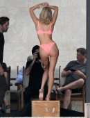 EXCLUSIVE: Victoria's Secret models Elsa Hosk and Alexia Graham pose in lingerie during a photoshoot in Miami