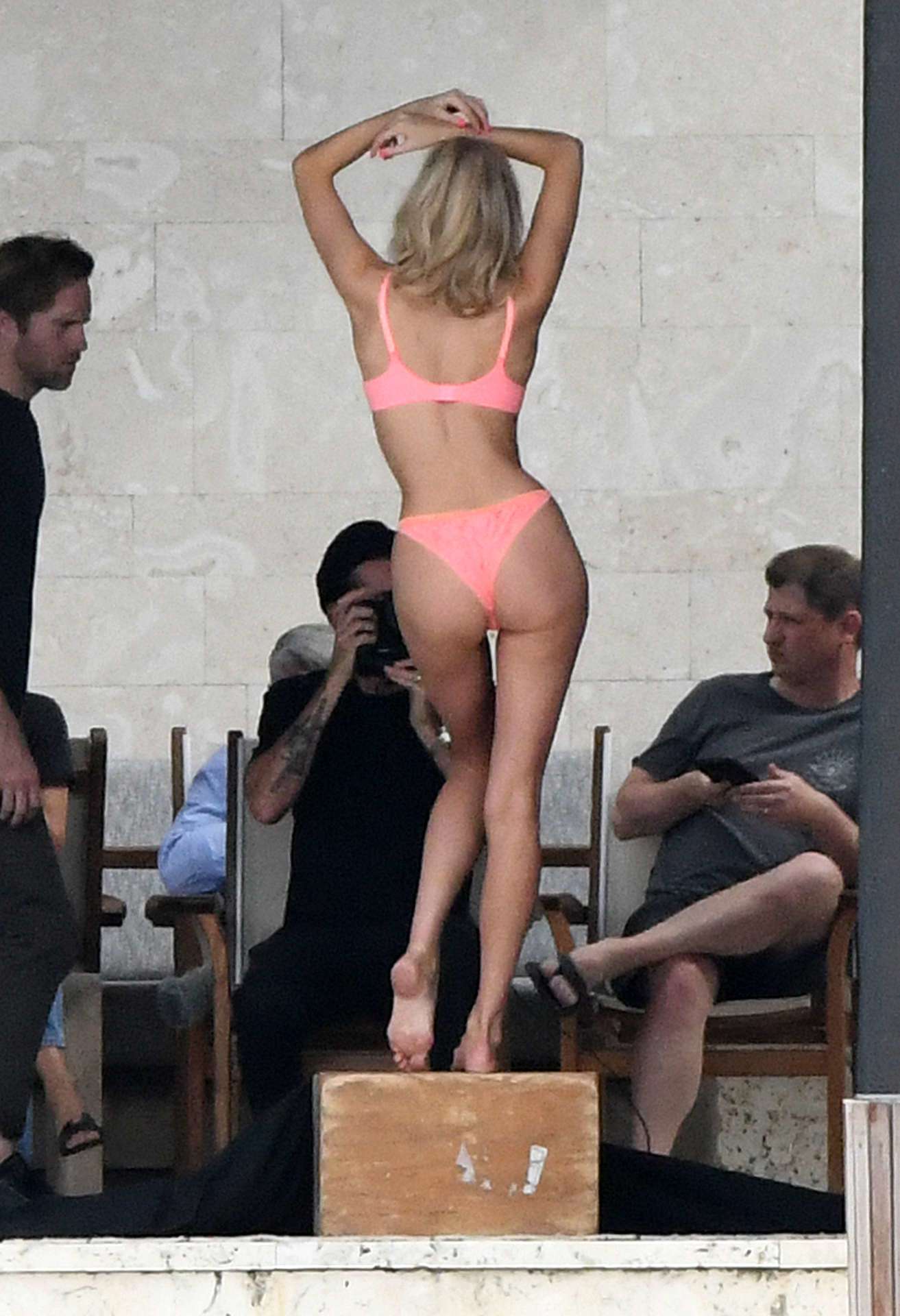 EXCLUSIVE: Victoria's Secret models Elsa Hosk and Alexia Graham pose in lingerie during a photoshoot in Miami