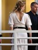 Amber Heard Outside Univision Headquarters in Miami