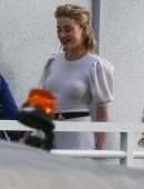 Amber Heard Outside Univision Headquarters in Miami