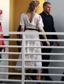 Amber Heard Outside Univision Headquarters in Miami
