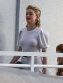 Amber Heard Outside Univision Headquarters in Miami