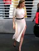 Amber Heard Outside Univision Headquarters in Miami
