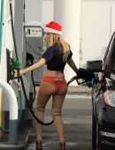 Ana Braga Booty at a Gas Station in Los Angeles