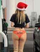 Ana Braga Booty at a Gas Station in Los Angeles