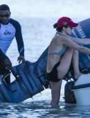 Andrea Corr in Bikini at the Beach in Barbados
