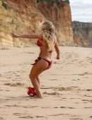 Bianca Gascoigne Booty in Bikini at a Beach in Portugal