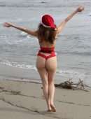 Blanca Blanco for Christmas Photoshoot at the Beach in Malibu