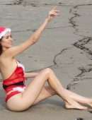 Blanca Blanco for Christmas Photoshoot at the Beach in Malibu