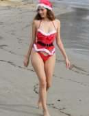 Blanca Blanco for Christmas Photoshoot at the Beach in Malibu