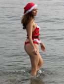 Blanca Blanco for Christmas Photoshoot at the Beach in Malibu