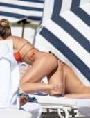 Candice Swanepoel Booty in Bikini at the Beach in Miami