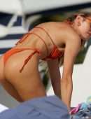 Candice Swanepoel Booty in Bikini at the Beach in Miami