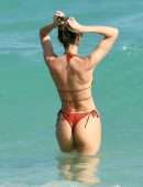 Candice Swanepoel Booty in Bikini at the Beach in Miami