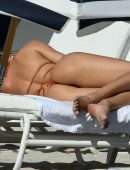 Candice Swanepoel Booty in Bikini at the Beach in Miami