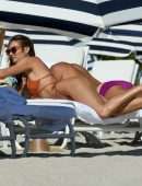 Candice Swanepoel Booty in Bikini at the Beach in Miami