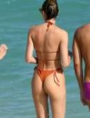 Candice Swanepoel Booty in Bikini at the Beach in Miami